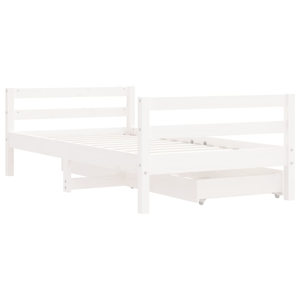 Kinderbedframe met lades 90x190 cm massief grenenhout