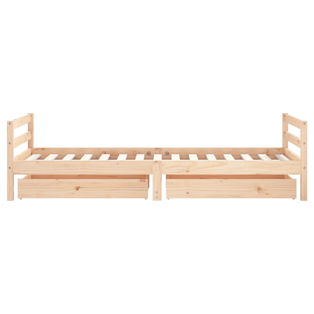 Kinderbedframe met lades 90x190 cm massief grenenhout