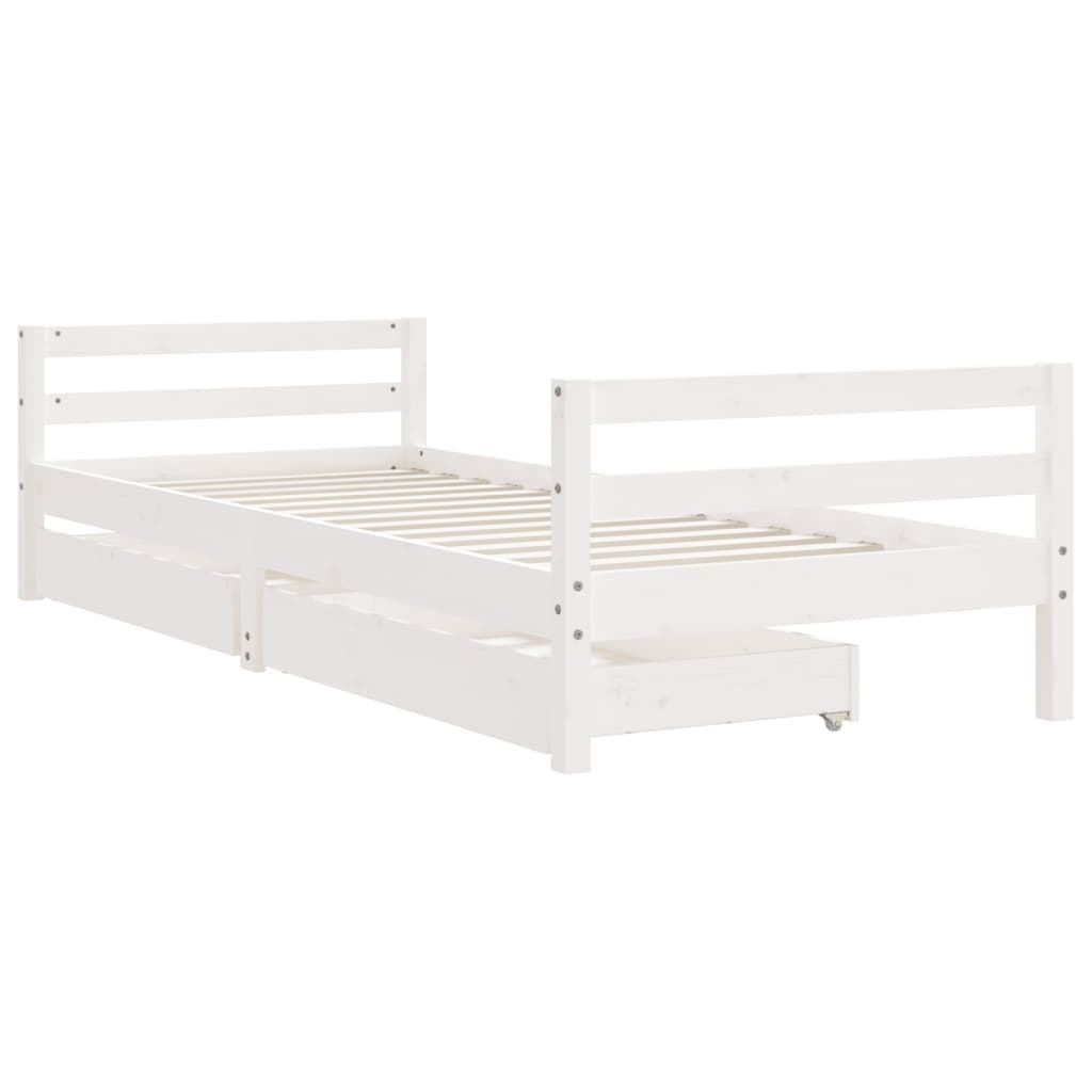 Kinderbedframe met lades 90x190 cm massief grenenhout