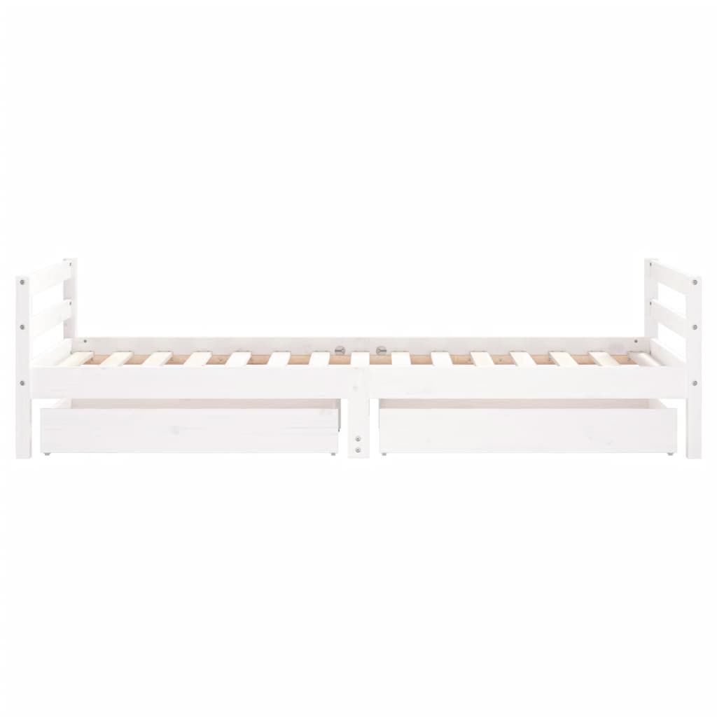 Kinderbedframe met lades 90x190 cm massief grenenhout