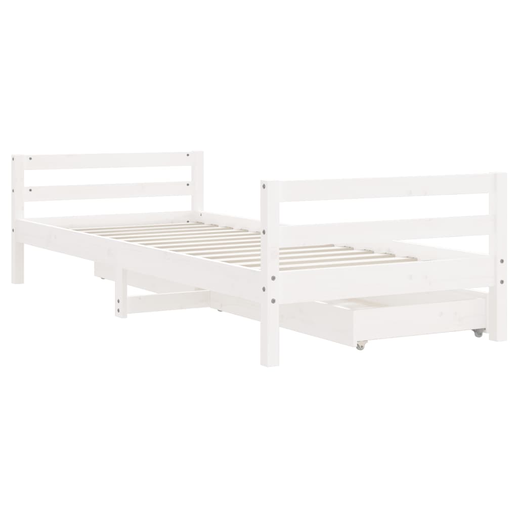 Kinderbedframe met lades 90x190 cm massief grenenhout