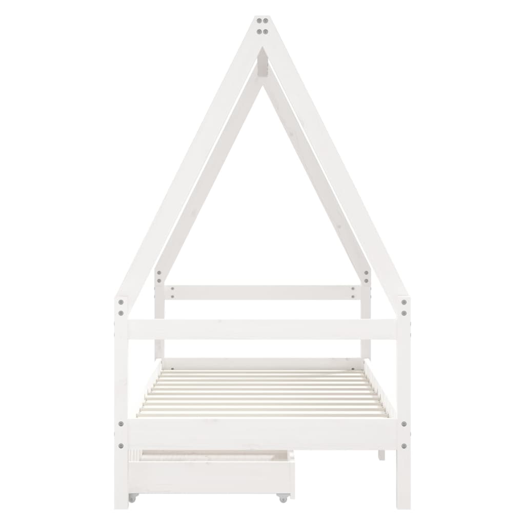 Kinderbedframe met lades 80x160 cm massief grenenhout