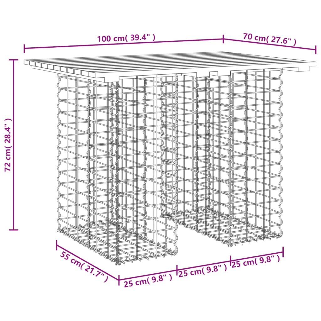 Tuinbank schanskorfontwerp 100x70x72 cm geïmpregneerd hout