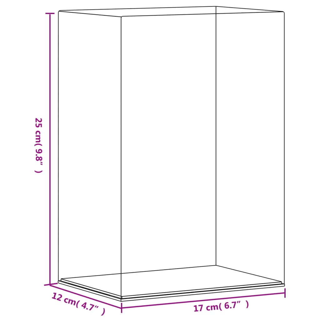 Vitrine transparant 20x20x38 cm acryl