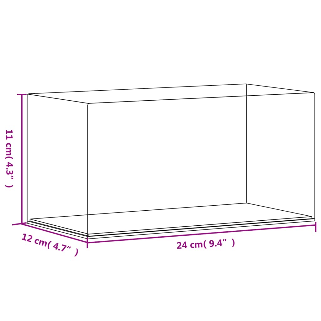 Vitrine transparant 31x17x19 cm acryl