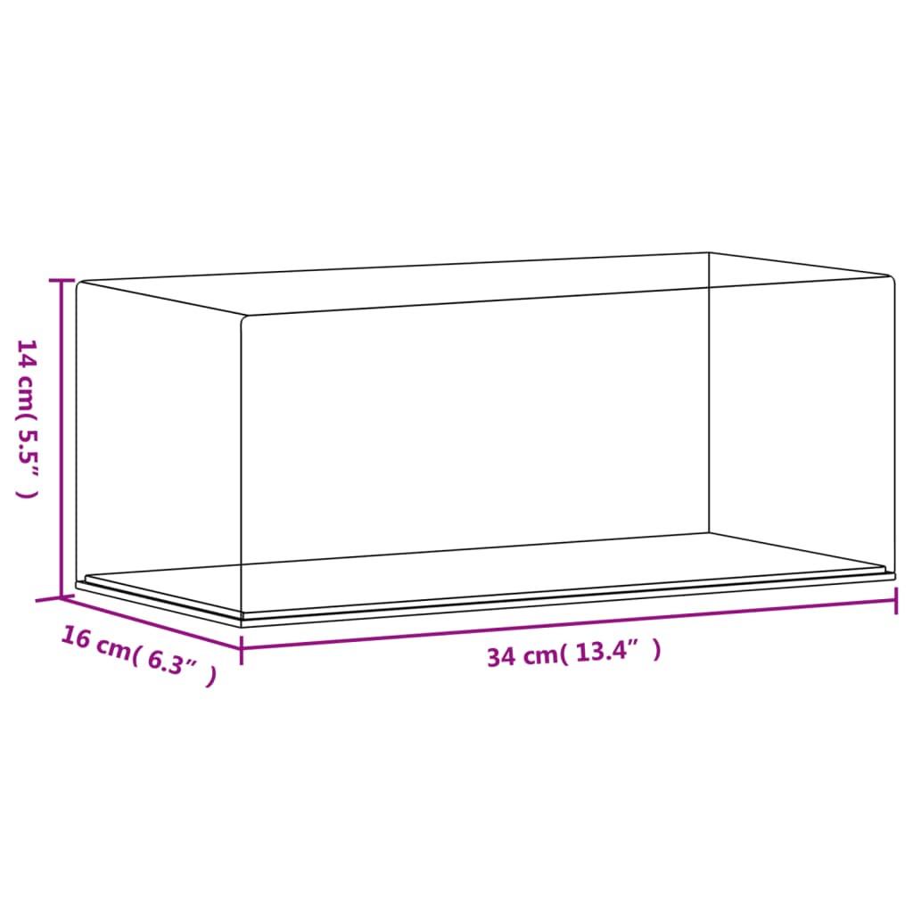 Vitrine transparant 31x17x19 cm acryl