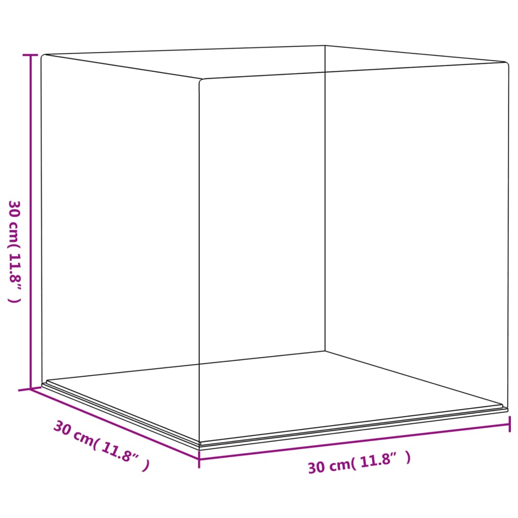 Vitrine transparant 20x20x38 cm acryl