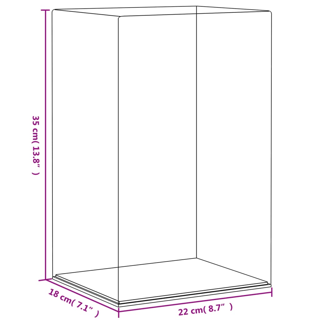 Vitrine transparant 31x17x19 cm acryl