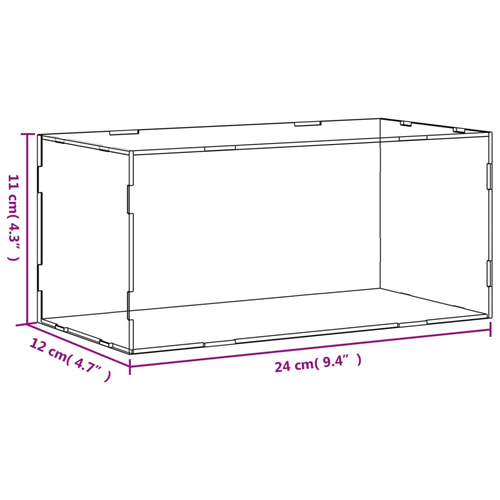 Vitrine transparant 14x14x22 cm acryl