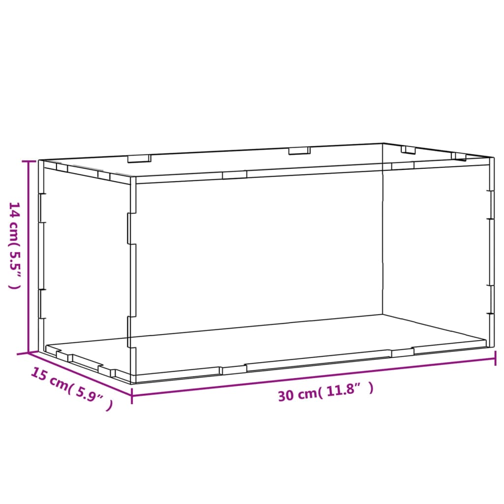 Vitrine transparant 14x14x22 cm acryl