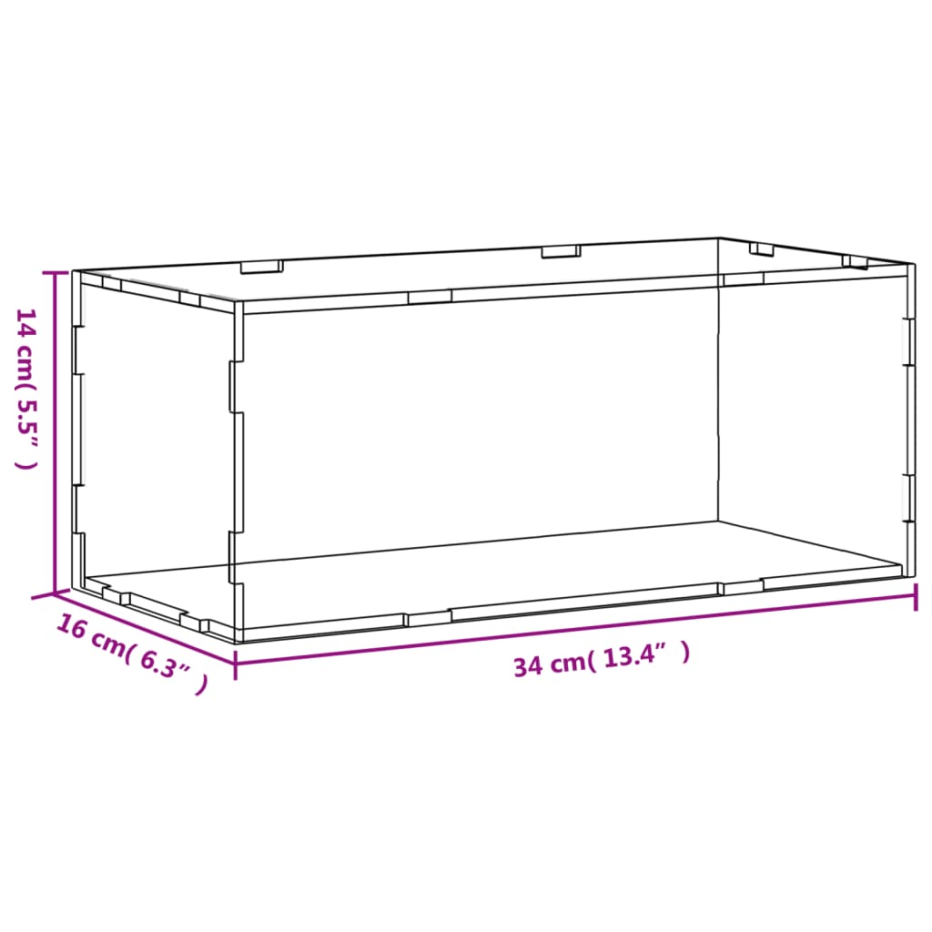 Vitrine transparant 14x14x22 cm acryl