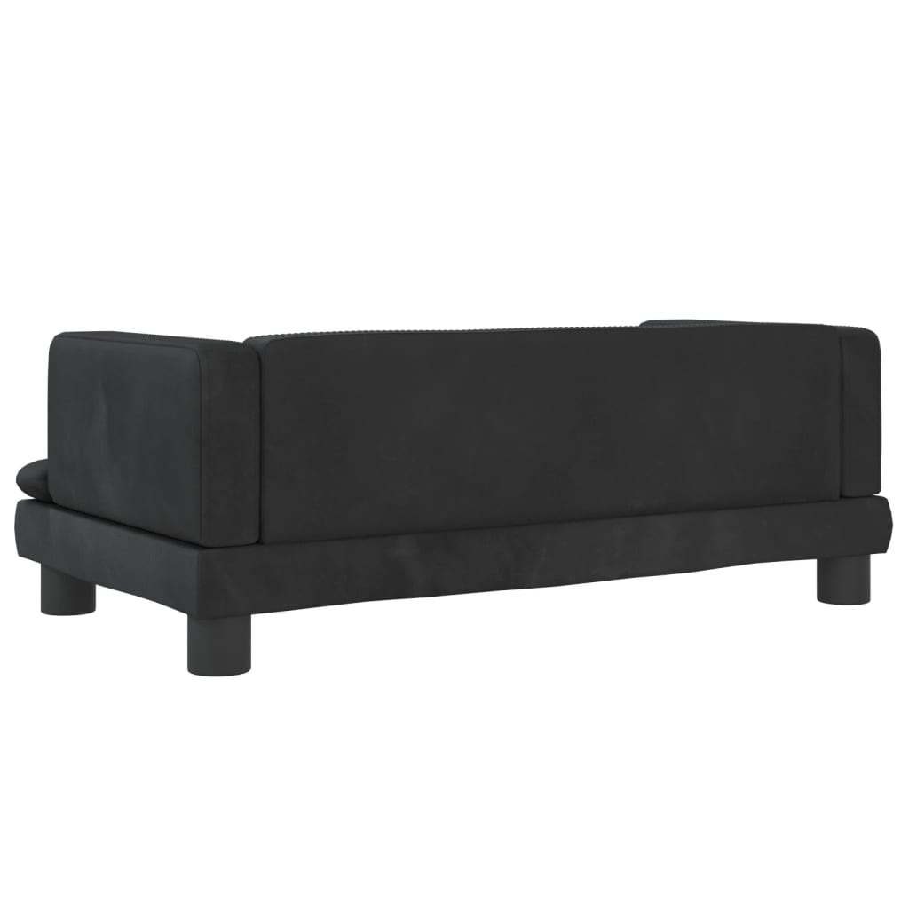 Canapé enfant 80x45x30 cm velours noir