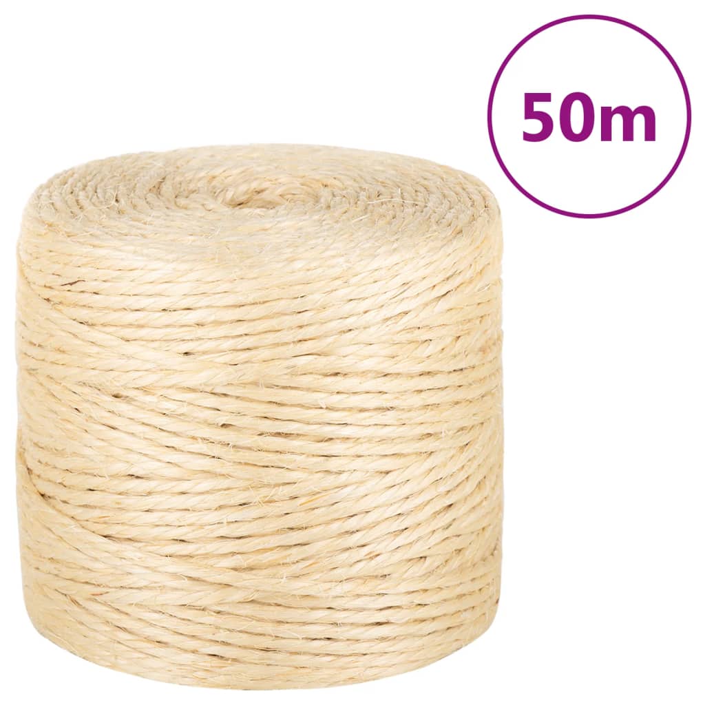 Touw 6 mm 50 m 100% sisal