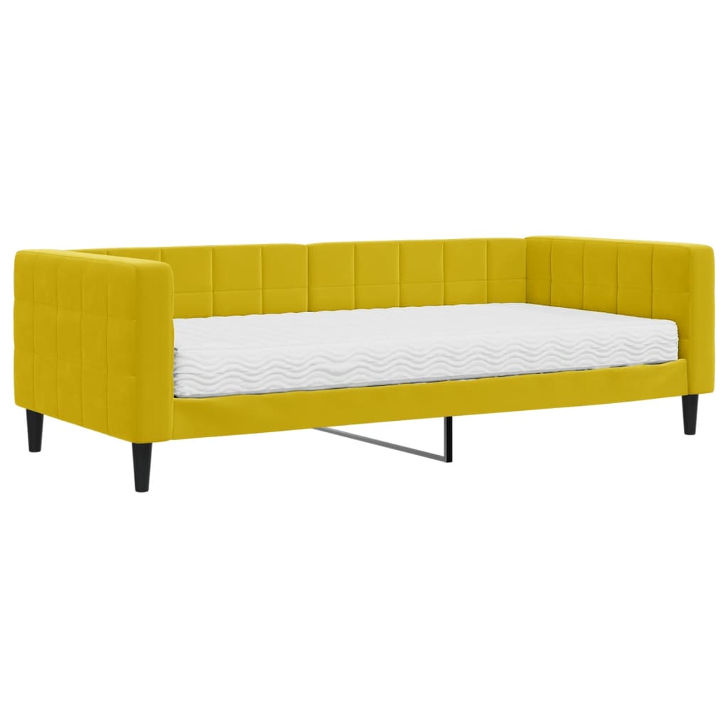 Canapé lit gigogne et matelas 100x200 cm velours