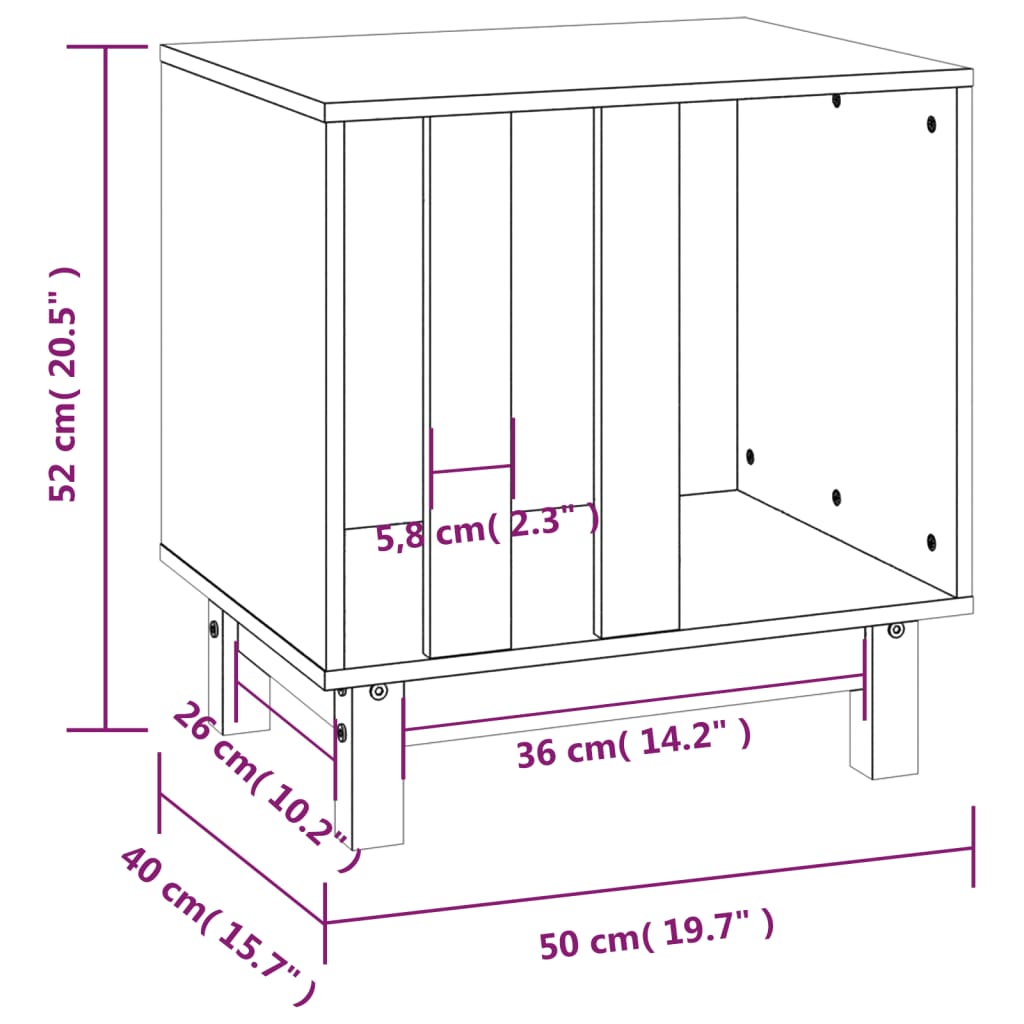 Hondenhok 70x50x62 cm massief grenenhout