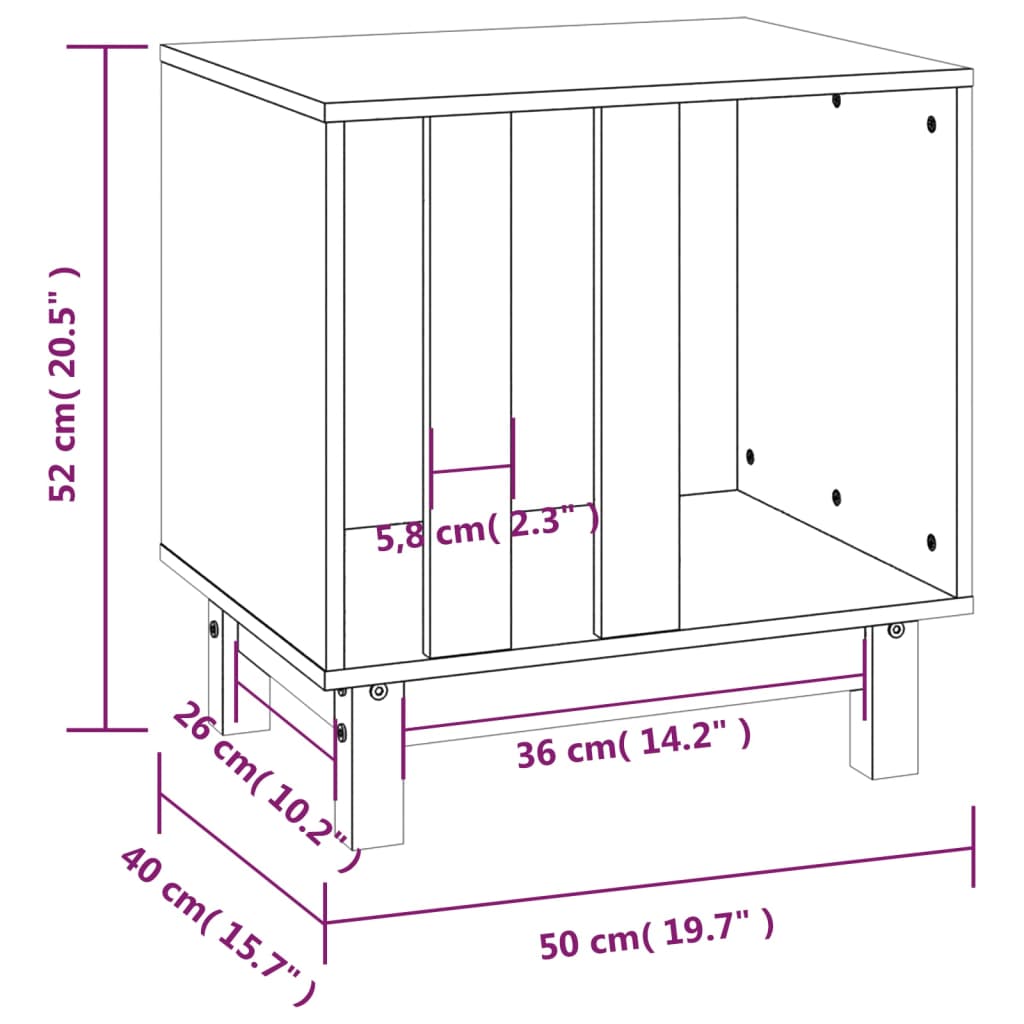 Hondenhok 70x50x62 cm massief grenenhout