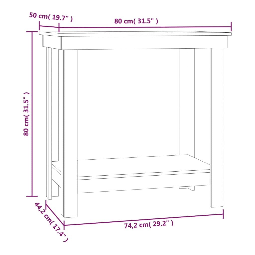 Etabli 180x50x80 cm en bois de pin massif