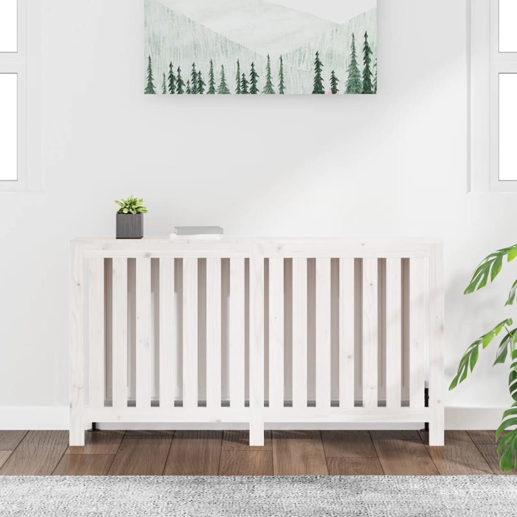 Caisson de radiateur 153x19x84 cm en bois de pin massif