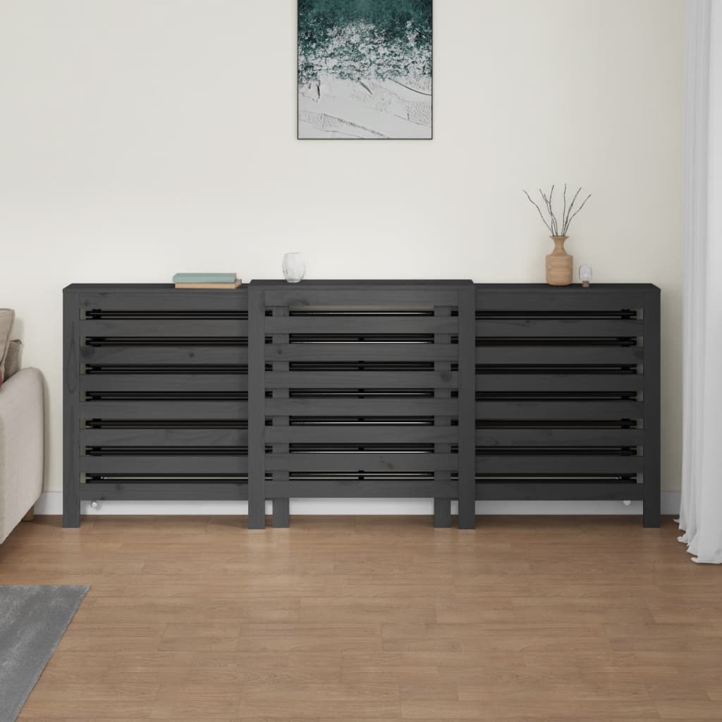 Caisson de radiateur 79,5x19x84 cm en bois de pin massif