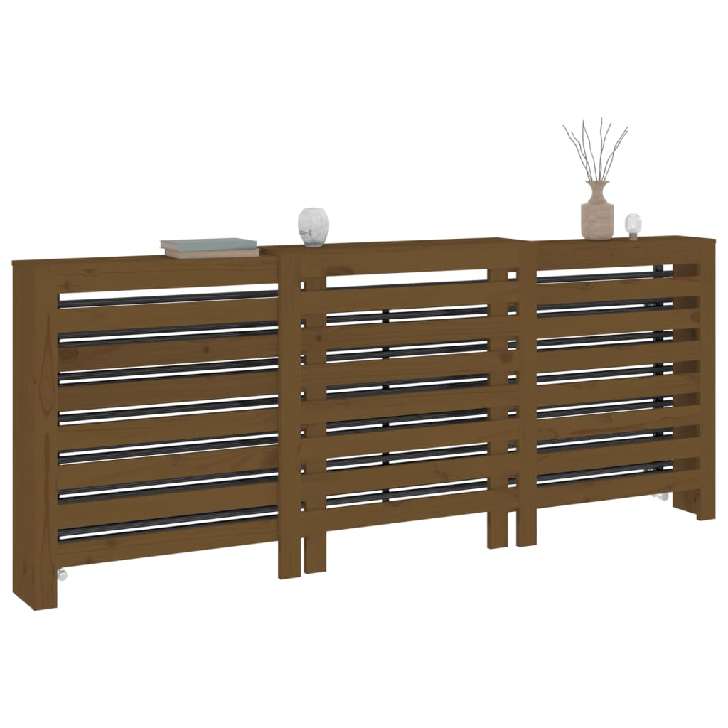 Caisson de radiateur 79,5x19x84 cm en bois de pin massif