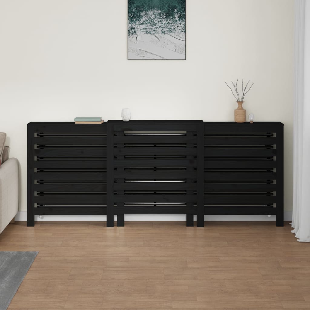 Caisson de radiateur 79,5x19x84 cm en bois de pin massif