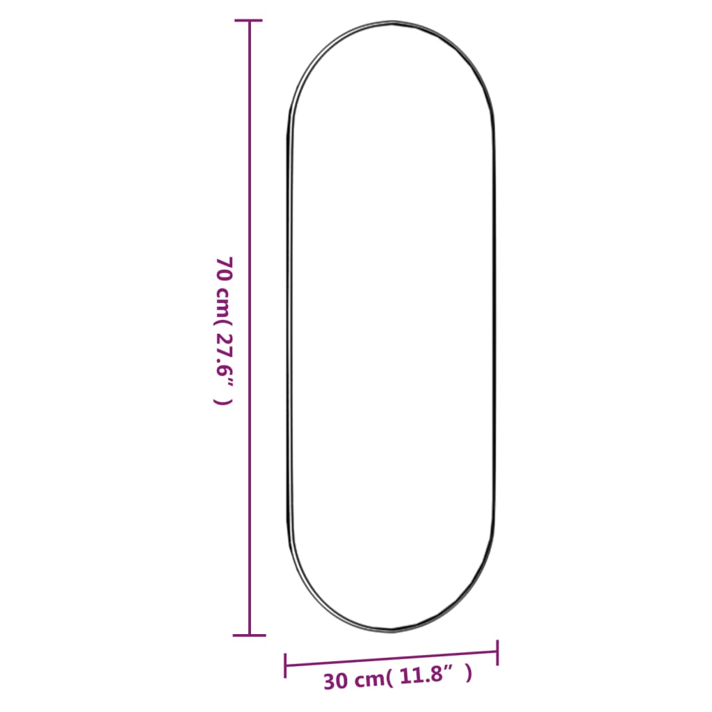 Wandspiegel met LED's ovaal 40x90 cm glas