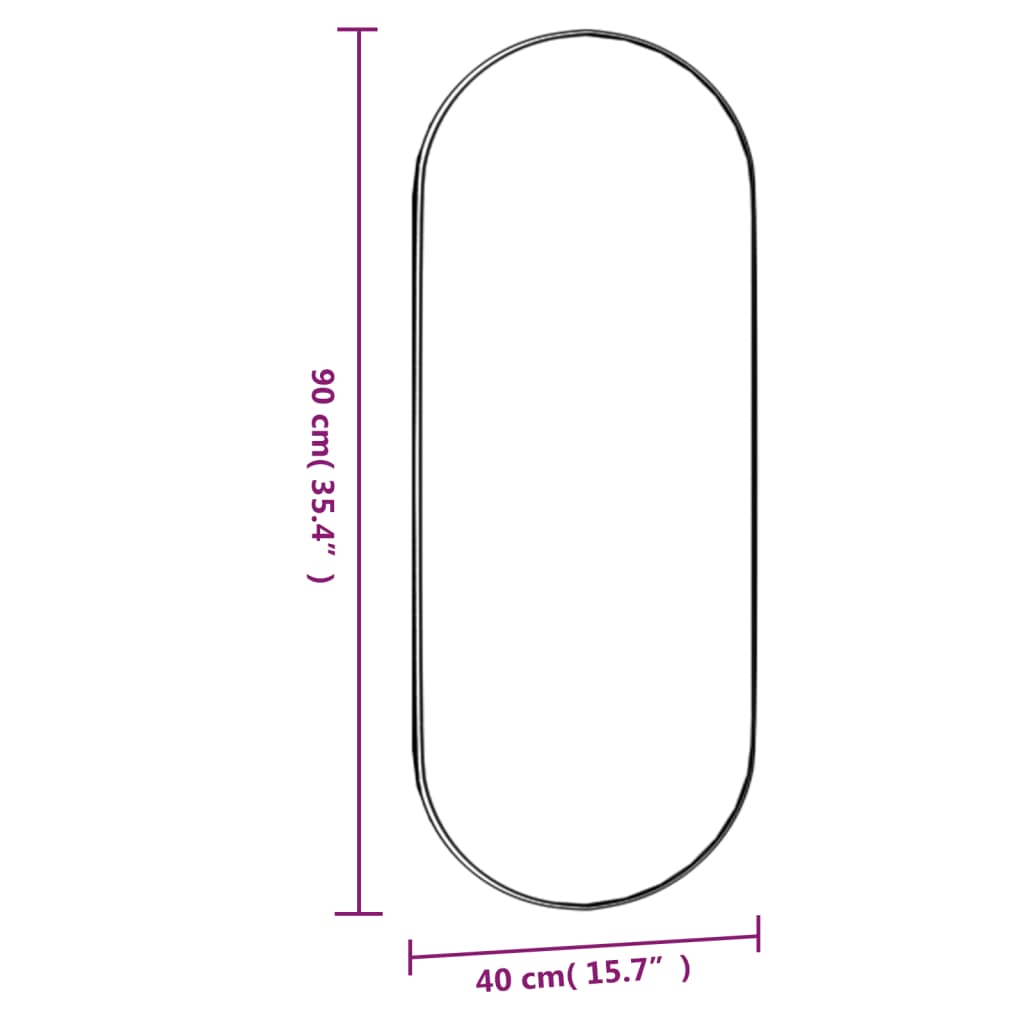 Wandspiegel met LED's ovaal 40x90 cm glas