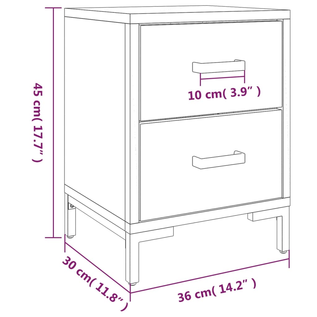 Nachtkastjes 2 st 40x30x55 cm massief grenenhout