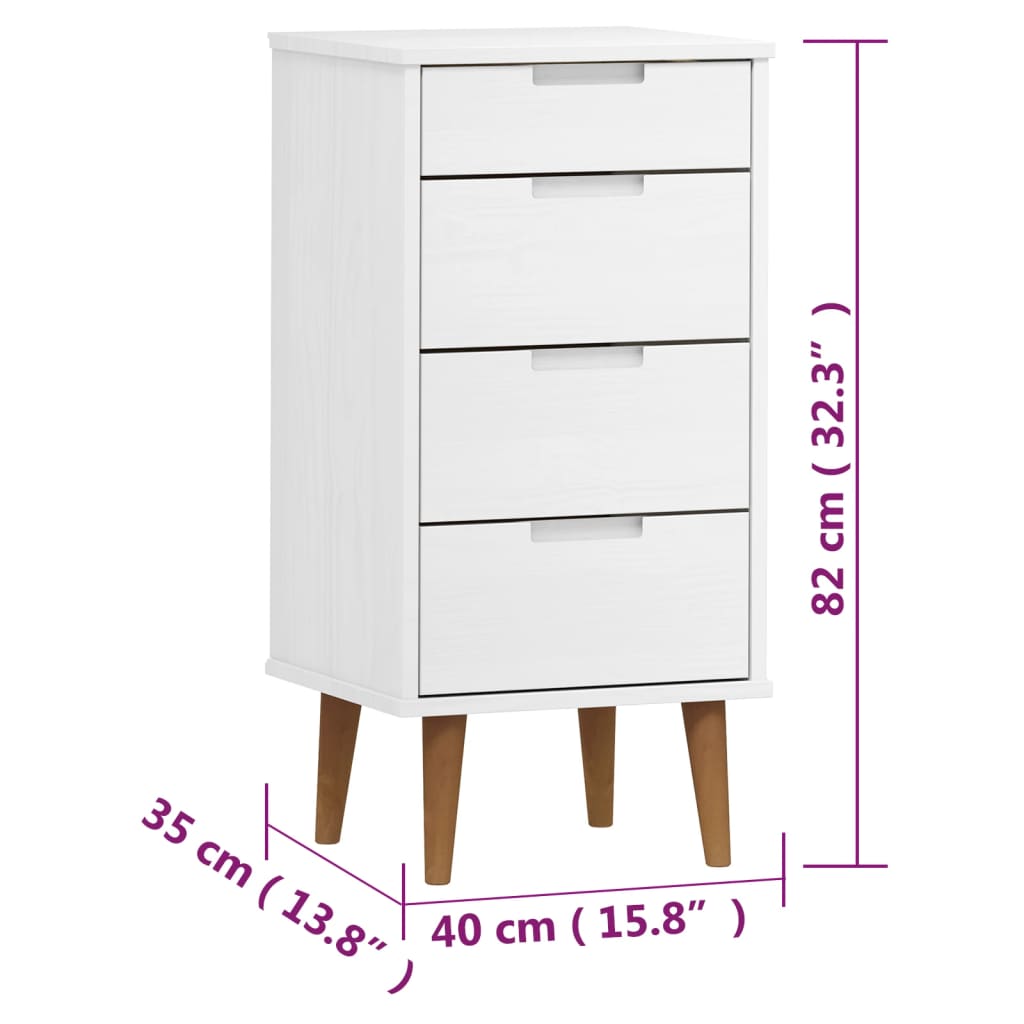 Commode MOLDE 40x35x82 cm en bois de pin massif