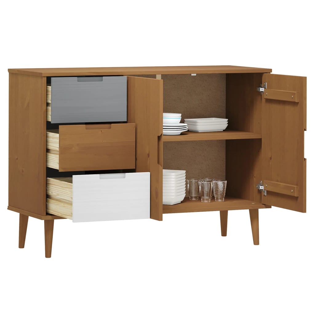 Buffet MOLDE 113x40x80 cm en bois de pin massif