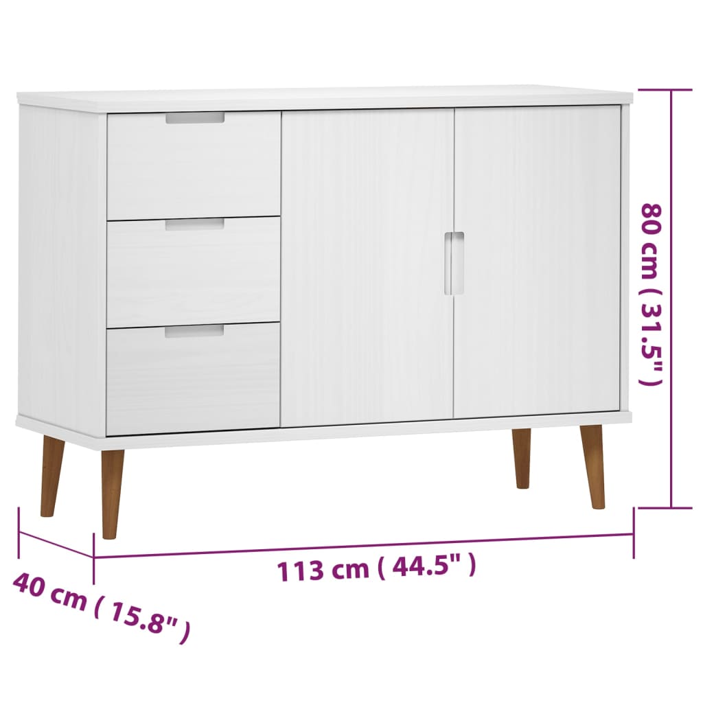 Buffet MOLDE 113x40x80 cm en bois de pin massif