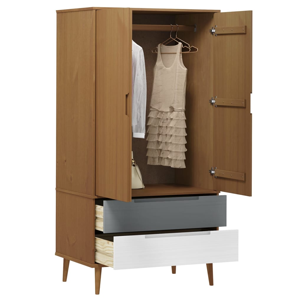 Armoire MOLDE 90x55x175 cm en bois de pin massif