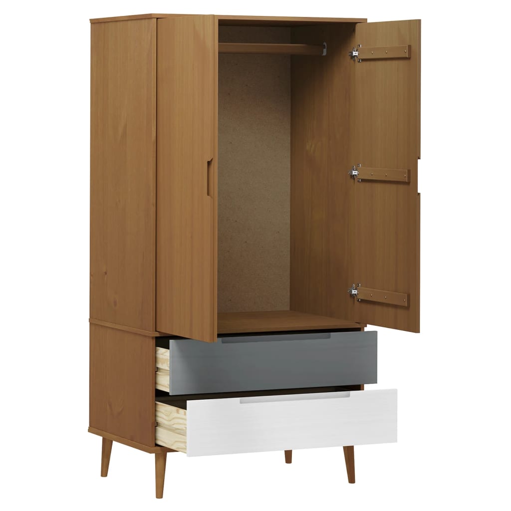 Armoire MOLDE 90x55x175 cm en bois de pin massif