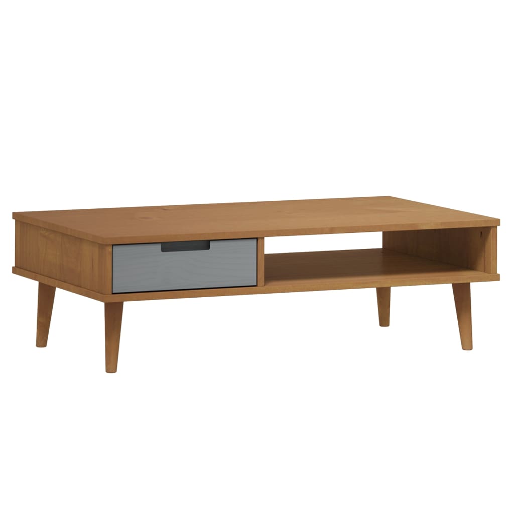 Table basse MOLDE 100x55x31 cm en bois de pin massif