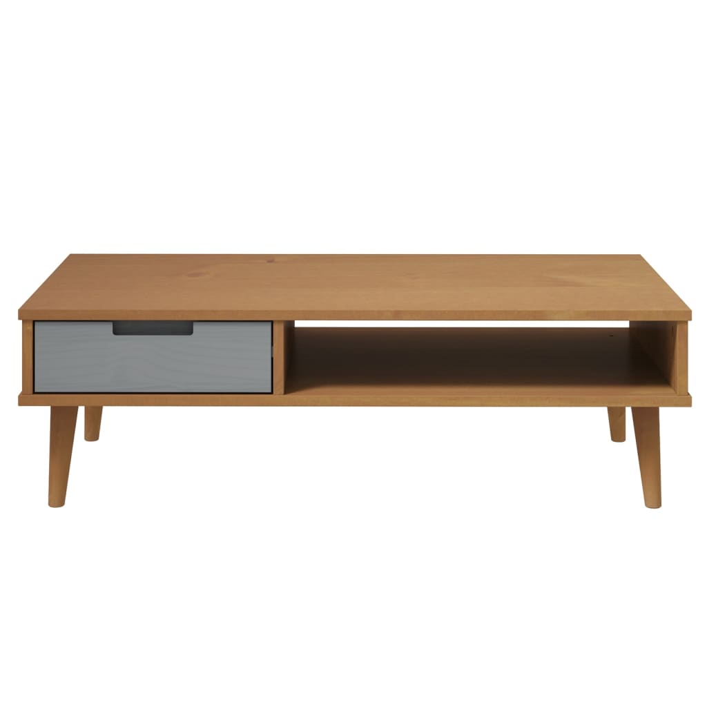 Table basse MOLDE 100x55x31 cm en bois de pin massif