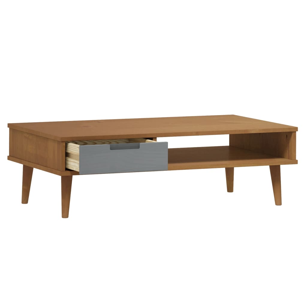 Table basse MOLDE 100x55x31 cm en bois de pin massif