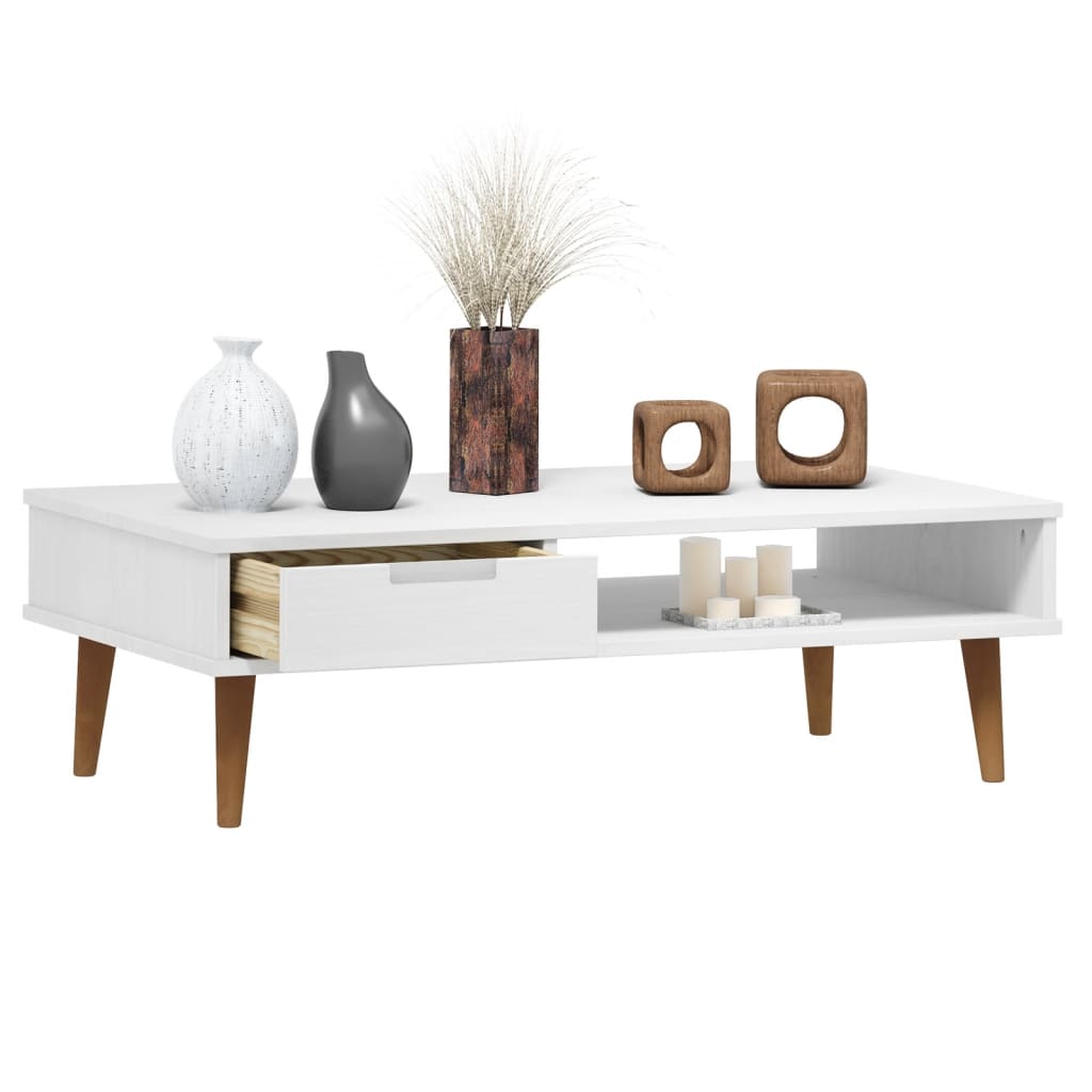 Table basse MOLDE 100x55x31 cm en bois de pin massif