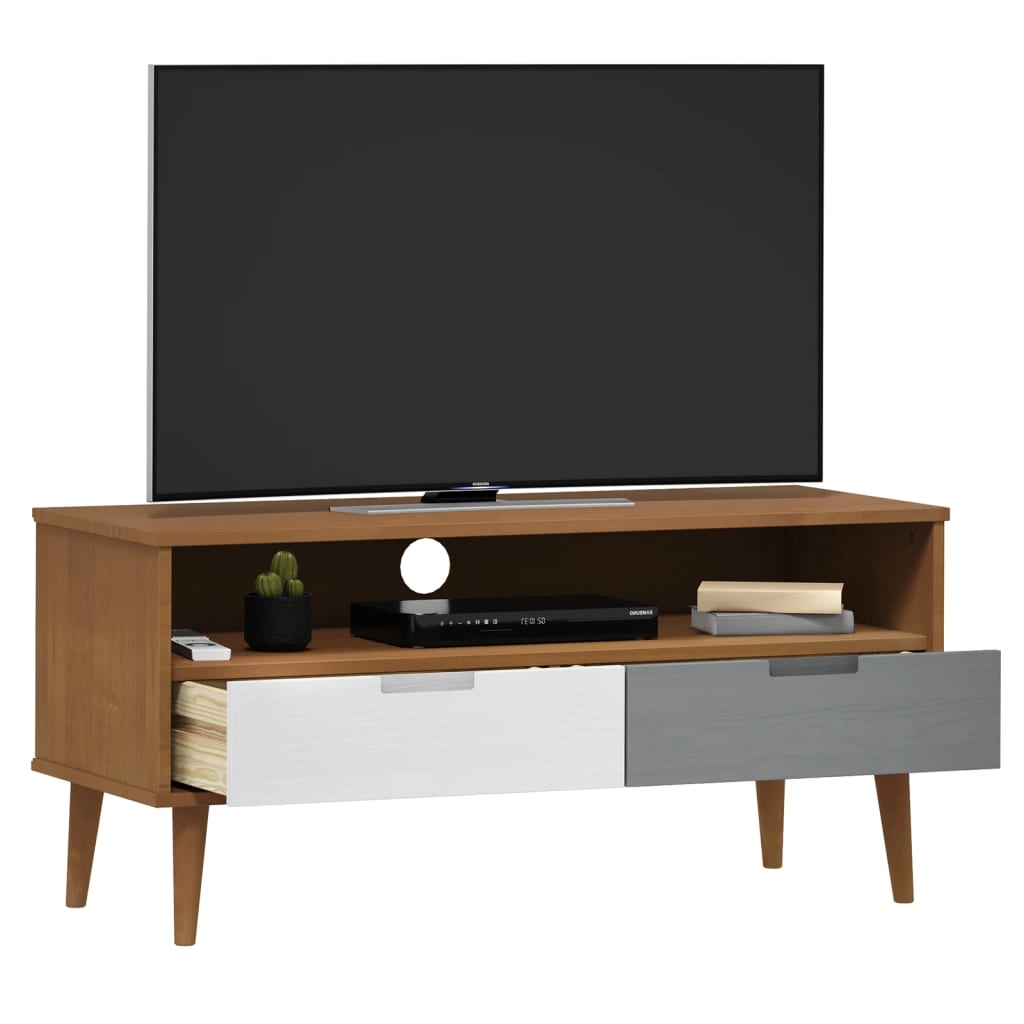 Tv-meubel MOLDE 106x40x49 cm massief grenenhout