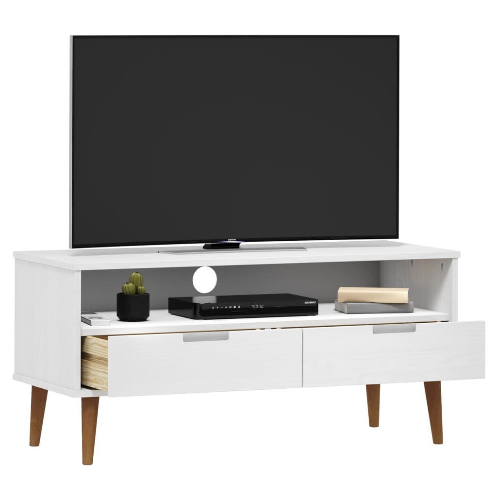 Meuble TV MOLDE 106x40x49 cm en bois de pin massif