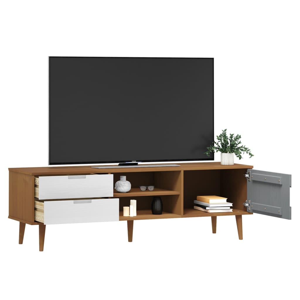 Tv-meubel MOLDE 158x40x49 cm massief grenenhout