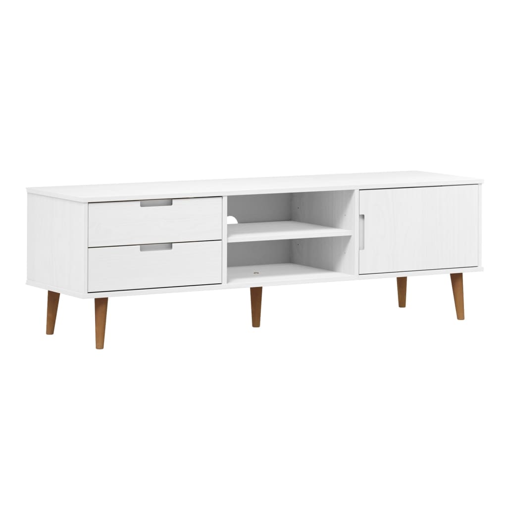 Meuble TV MOLDE 158x40x49 cm en bois de pin massif