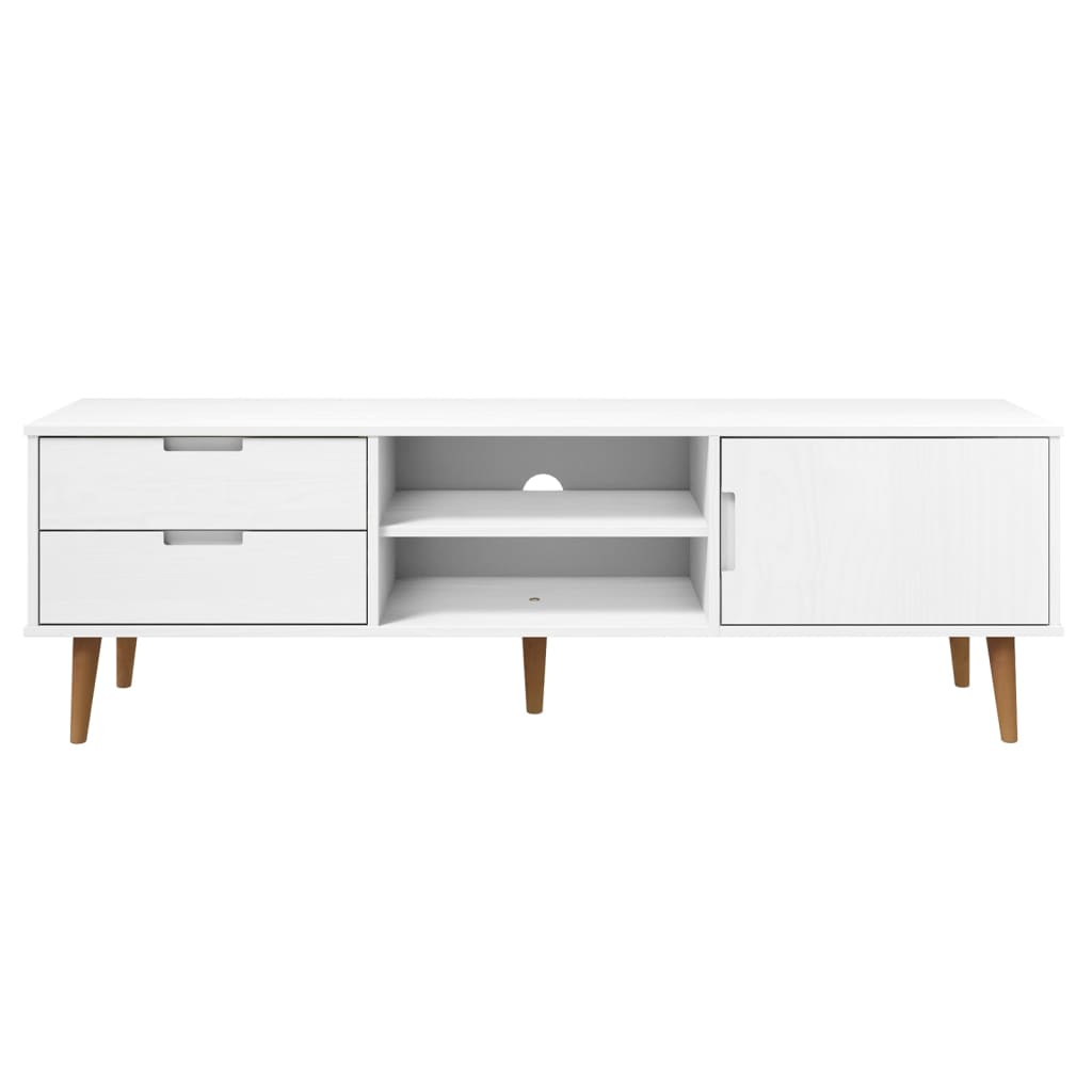 Meuble TV MOLDE 158x40x49 cm en bois de pin massif