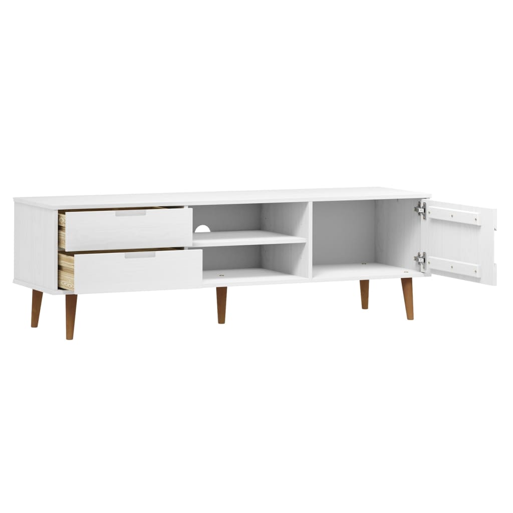 Meuble TV MOLDE 158x40x49 cm en bois de pin massif