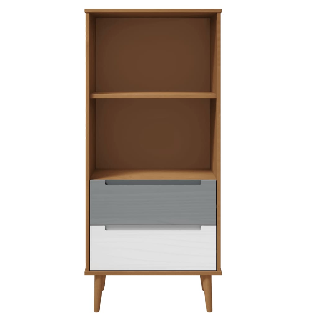 Boekenkast MOLDE 60x35x133,5 cm massief grenenhout