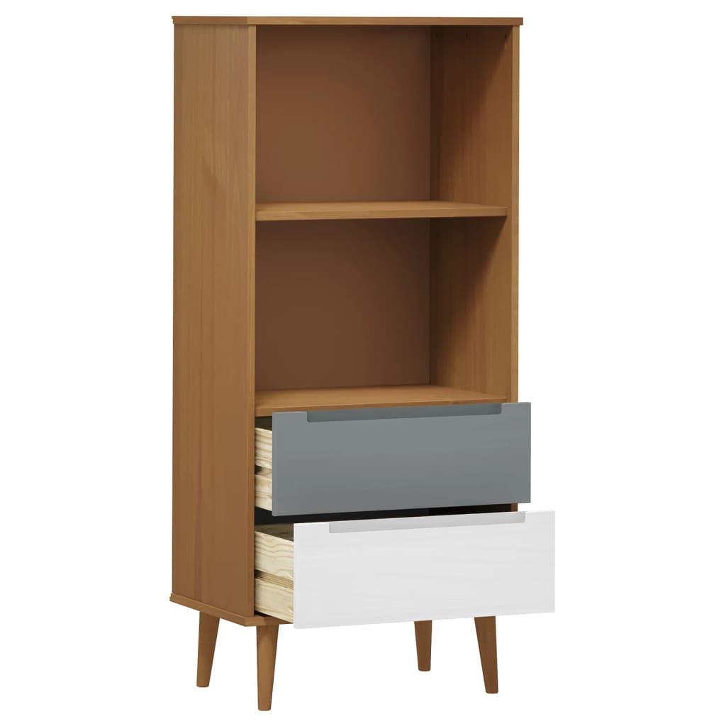 Boekenkast MOLDE 60x35x133,5 cm massief grenenhout