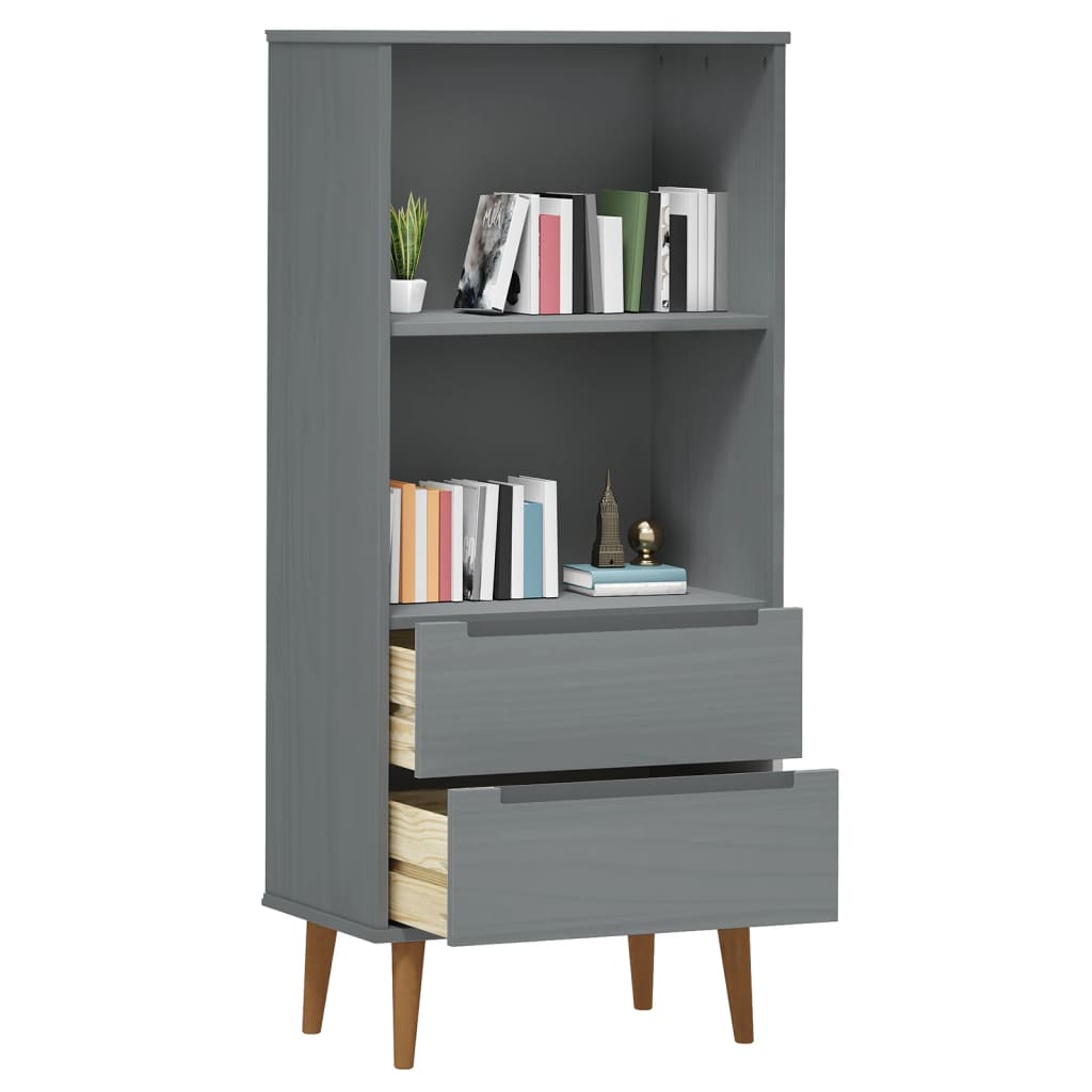 Boekenkast MOLDE 60x35x133,5 cm massief grenenhout