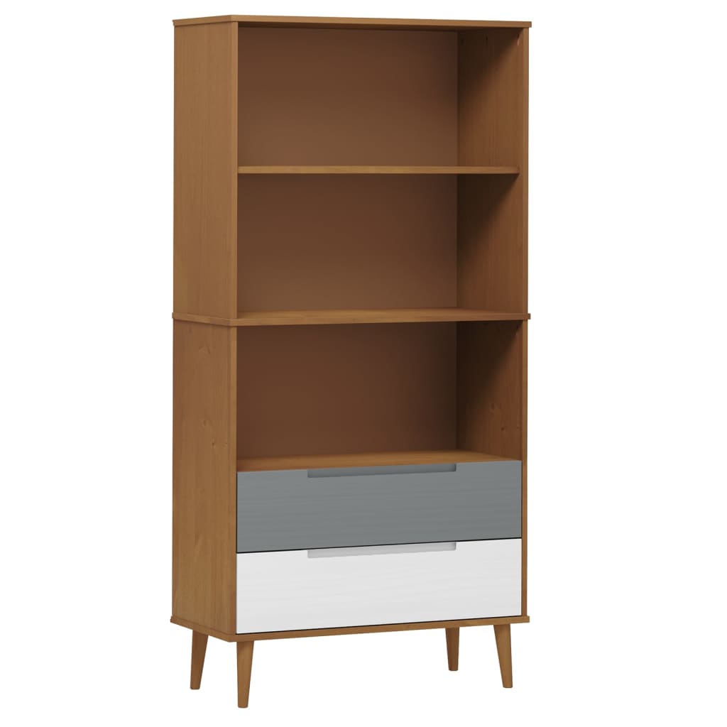 Bibliothèque MOLDE 85x35x170,5 cm en bois de pin massif