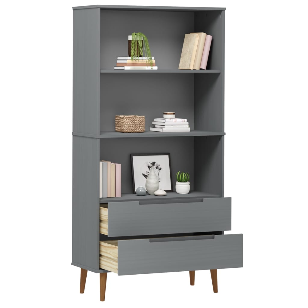 Boekenkast MOLDE 85x35x170,5 cm massief grenenhout