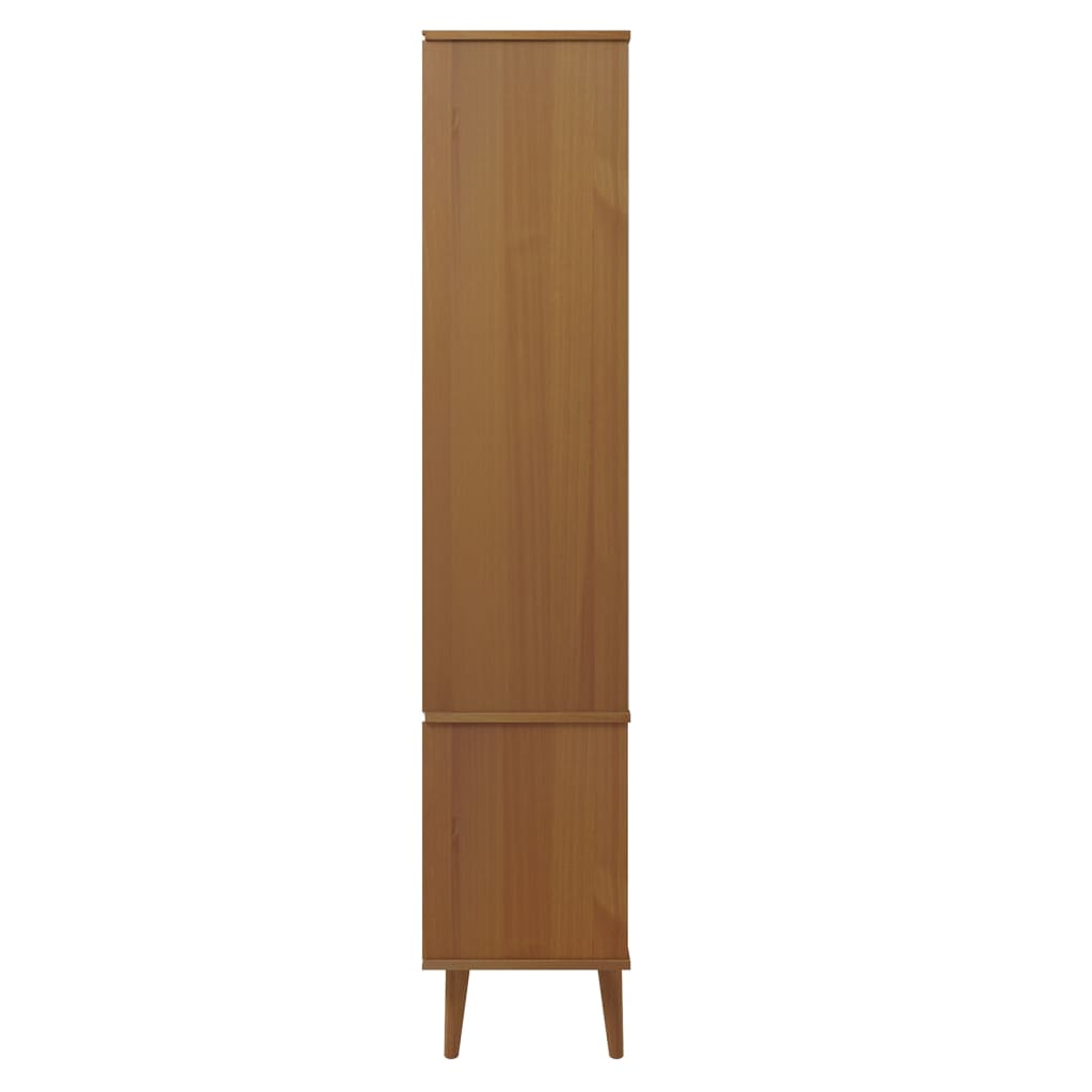 Vitrine MOLDE 90x35x175 cm en bois de pin massif marron