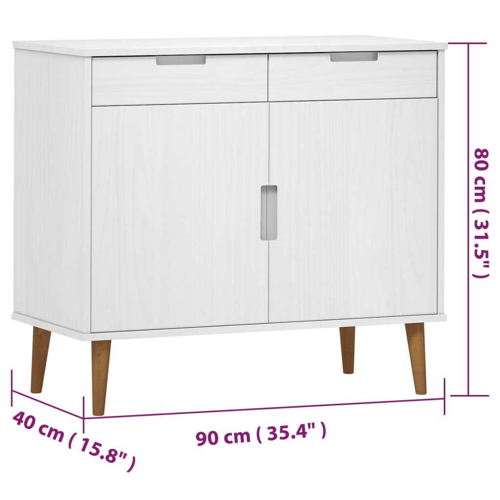 Buffet MOLDE 90x40x80 cm en bois de pin massif